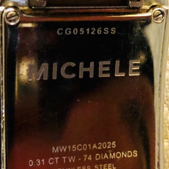 NWT Auth. Michele Watch-Diamonds/ mother of pearl face - Picture 9 of 12